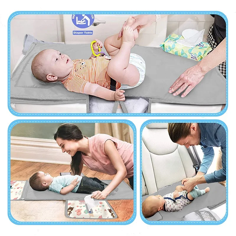 Golden Supplier Diaper Bags Stroller Organizer, Custom Wholesale Price Cartoon Diaper Caddy, Portable Changing Pad Baby