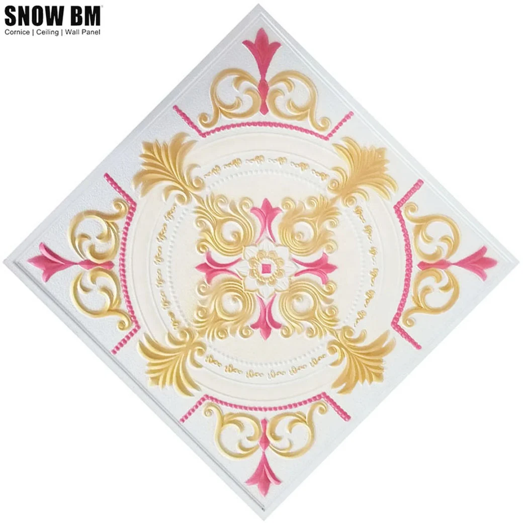 Beautiful Flower Design Decorative Gypsum Ceiling Tile/ Gypsum False Ceiling for Interior