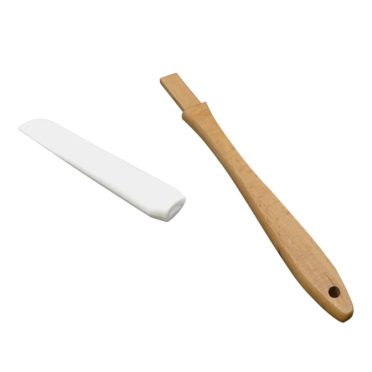 Food Grade Wood Handle Silicone Kitchen Scraper Bake