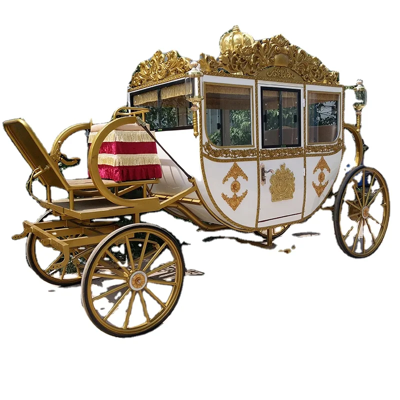 Good Quality European -Style Horse Carriage Wedding Scenic Tourist Electric Retro Horse Carriage Outdoor Business Exhibition