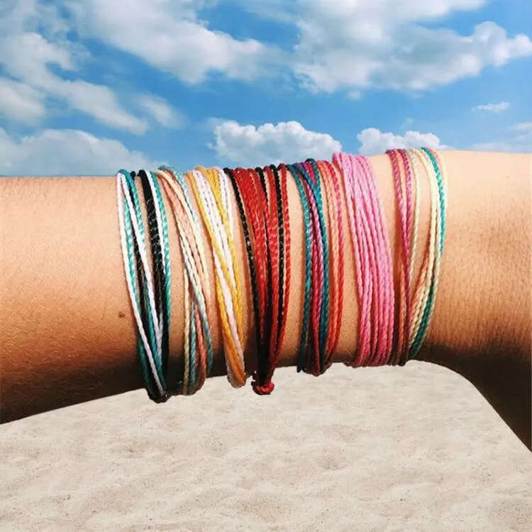 Fashion Handmade Adjustable Wax Cord Waterproof String Friendship Bracelet For Women Original Jewelry
