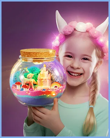 DIY Creative Art Craft and Crafts DIY Unicorn light up Terrarium tool build Kit for kids