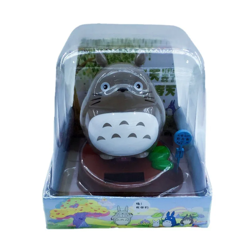 Smart Solar Sensing Rocking Toys Totoro Anime Figurine Solar Gifts PVC Plastic Handmade Decoration Ornament for Car Room Office