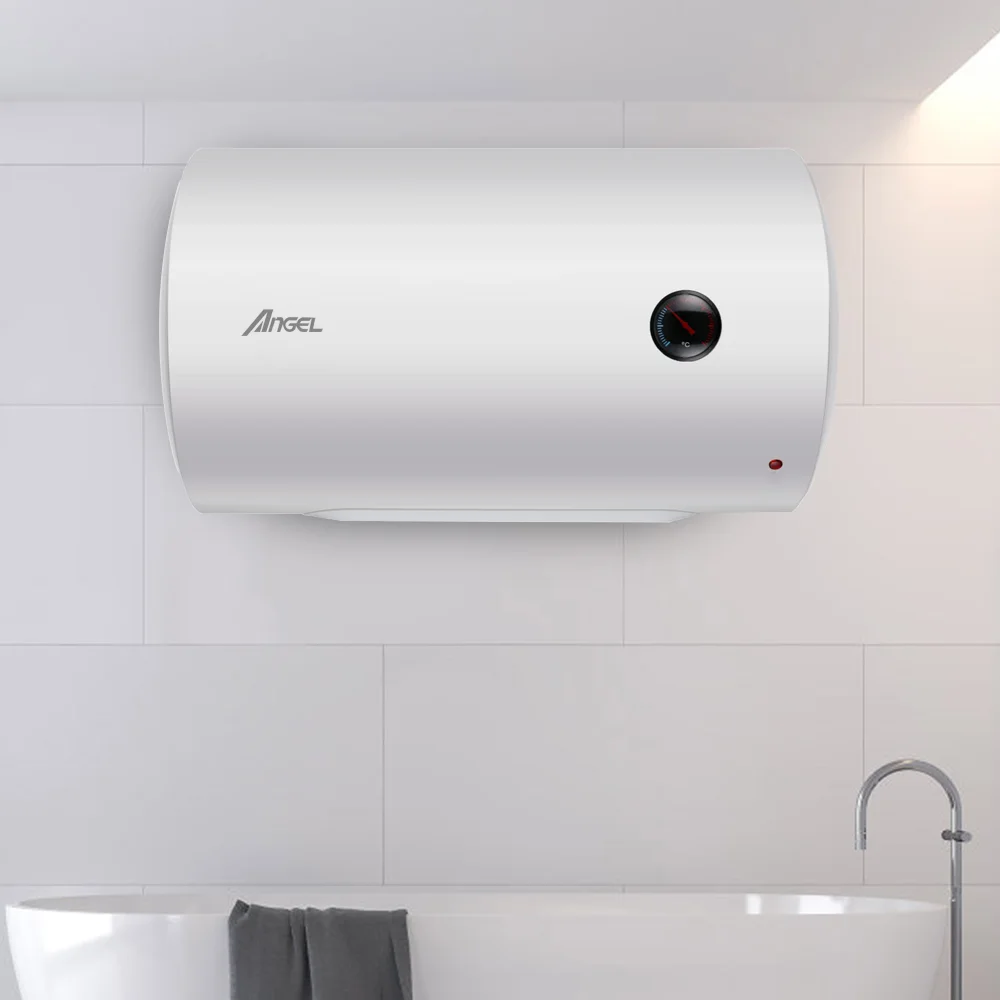 Classic Type Horizontal Cylinder Round Enamel Tank Bathroom HouseHold Storage Electric Water Heater