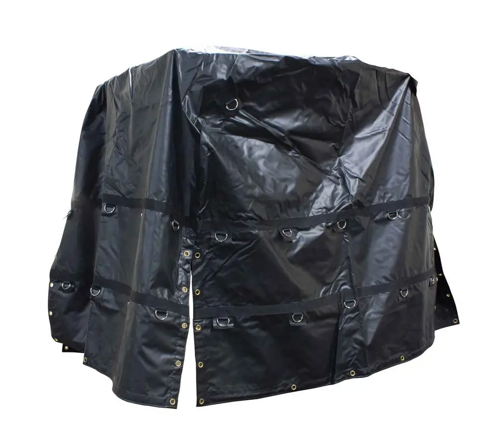 YJ Brand 18OZ Black Vinyl Coil Cover Rolled Steel Aluminum Coils Coil Bag Flatbed Truck Trailer Trap Tarpaulin