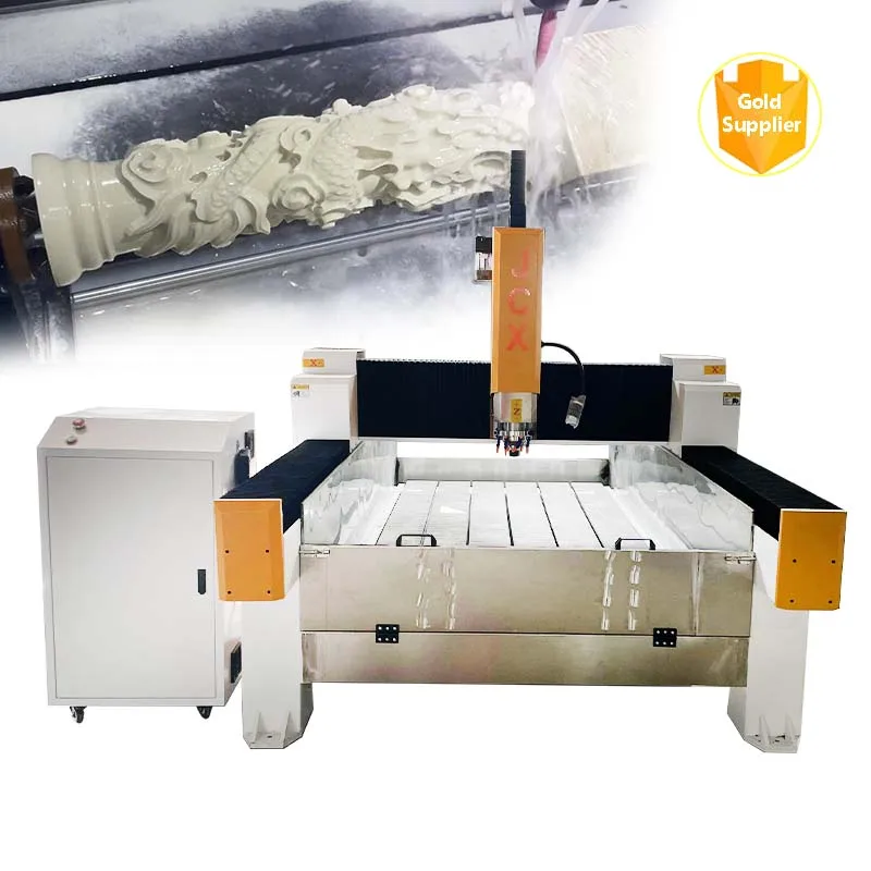 JCXstone 3D 9015 4 AXIS Stone CNC machining+rotation axis