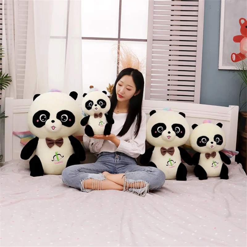 2022 cute angel panda plush toy wholesale plush panda bears with wings