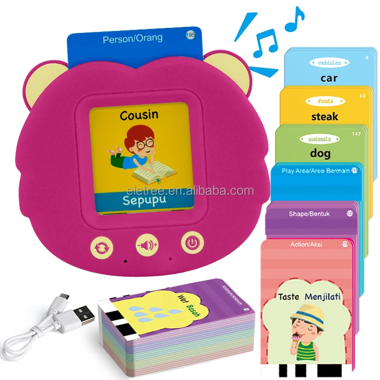 Kids Speech Therapy Learning Portuguese Word Card Flashcard Reader  Early Education Machine