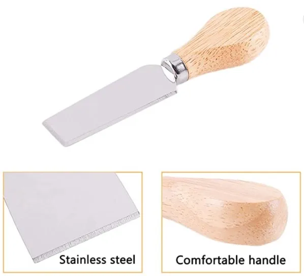 Cheese Knives kit Stainless Steel Mini Steel Stainless Knife, Butter Knife & Fork With Wood Handle