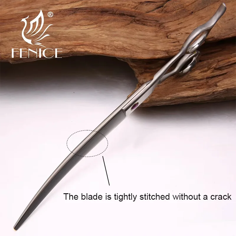 Fenice Custom Logo/screws/size Pet Grooming Scissors Curved Shears for Dog Haircut Pet styling