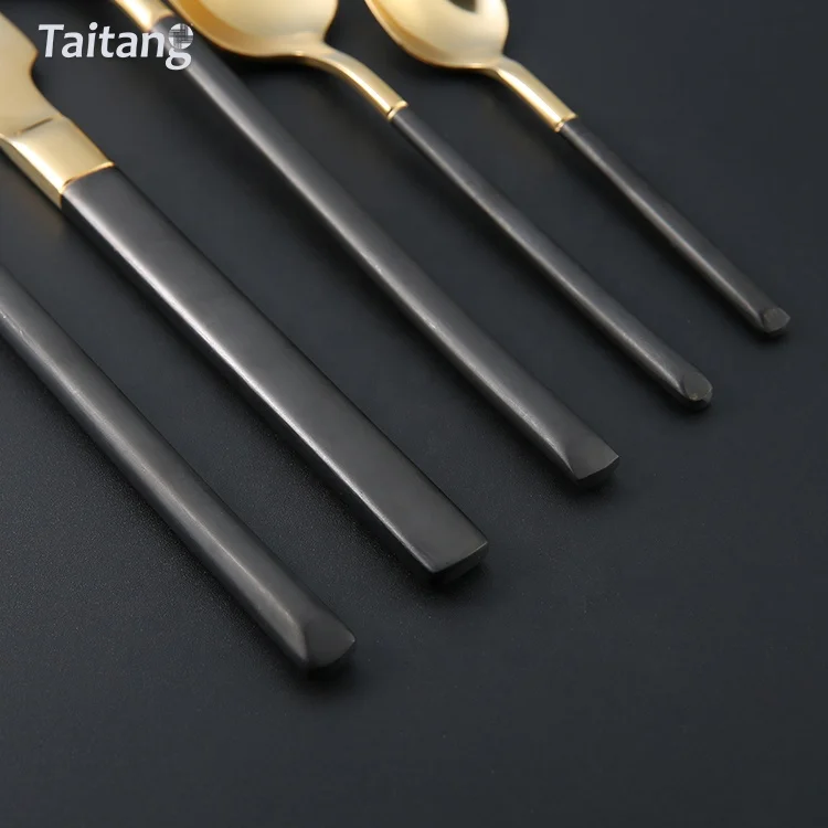Wholesale Restaurant Stainless Steel Gold Flatware Cutlery Set Sale Knife Spoon Fork Sets Gold Dinnerware West Cutlery Set