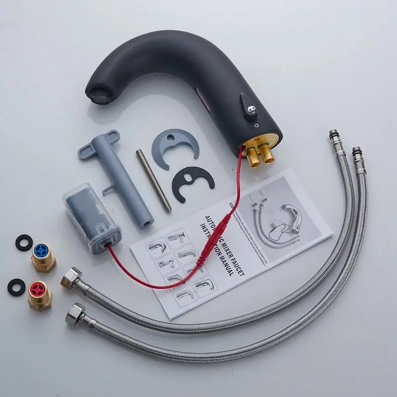 
Fashion long body long neck brass core single handle plastic aerator basin faucet 