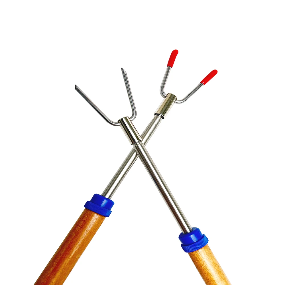Camping Telescoping BBQ Forks Set  Metal Stainless Steel Marshmallow Roasting Sticks  Kitchen Roasting Sticks with Long Handle