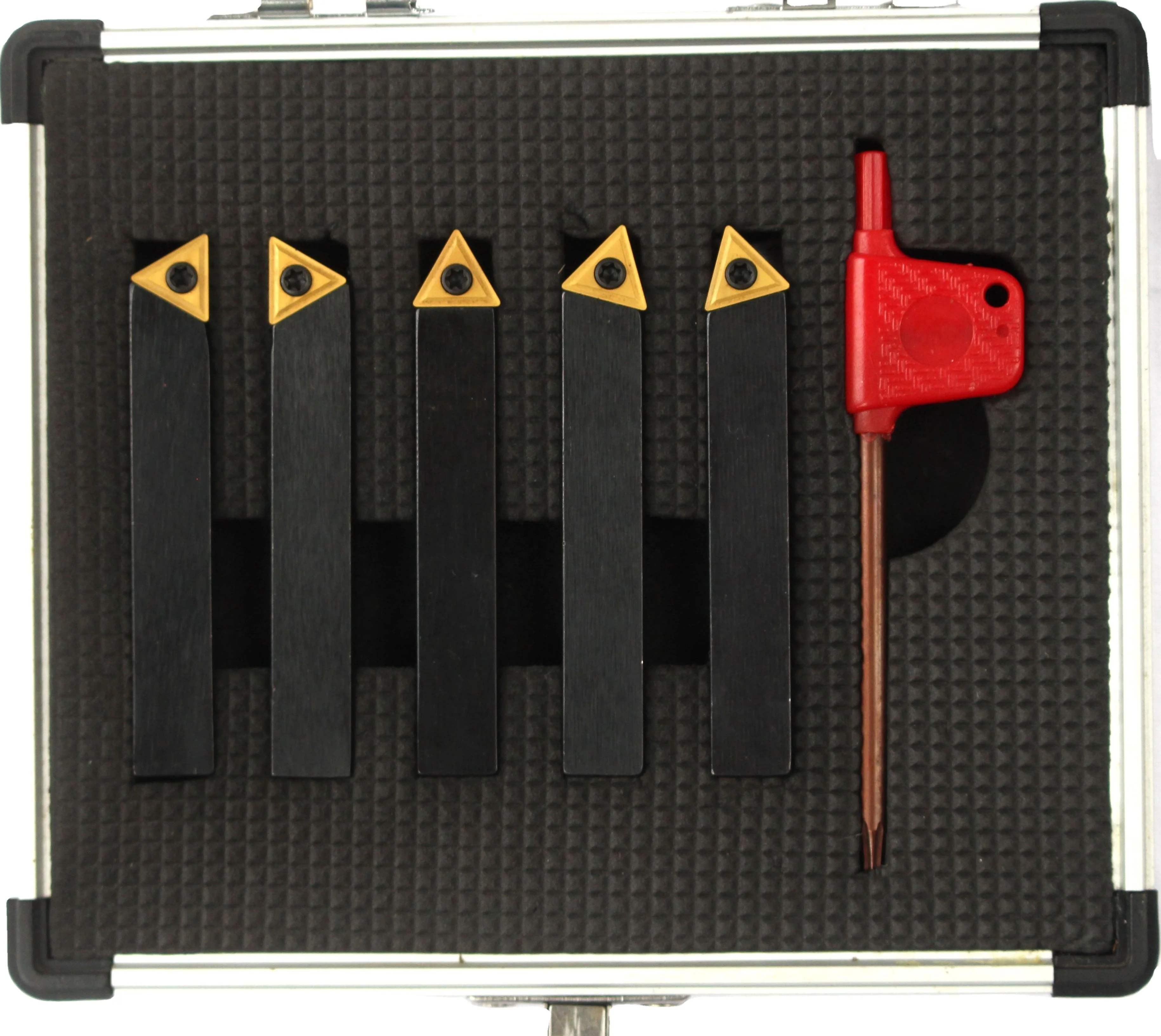 Mini 5 pieces  indexable carbide turning tool set with aluminium case