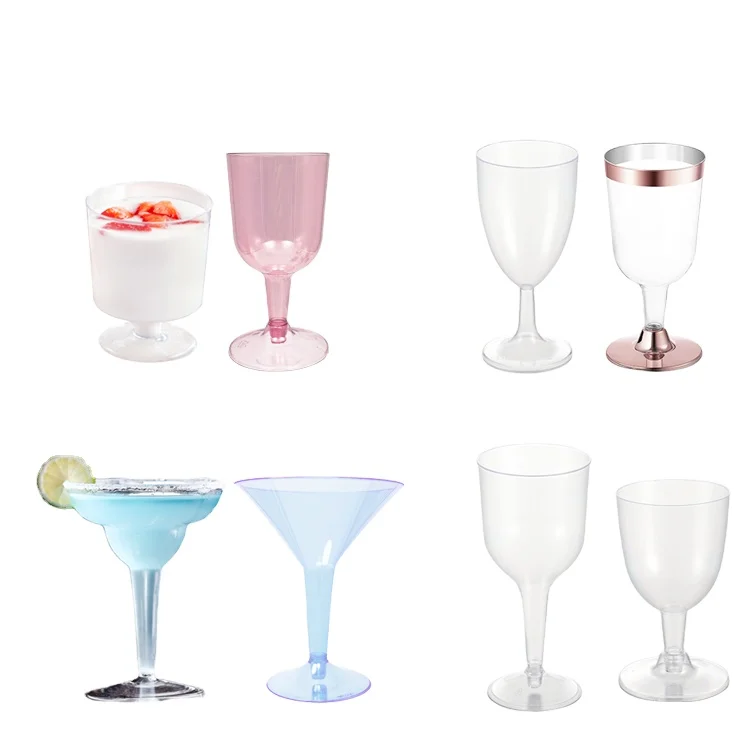 10oz Sturdy Plastic Wine Glass Clear Elegant Competitive Price Bubbly Cup Cheap Plastic Drinking Glass