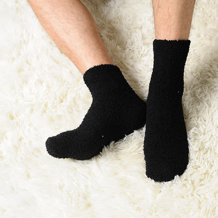 Cozy Cashmere Socks Spring Winter Warm Sleep Bed Socks Floor Home Fluffy Socks Coral velvet Feet Warmer Christmas gift for men