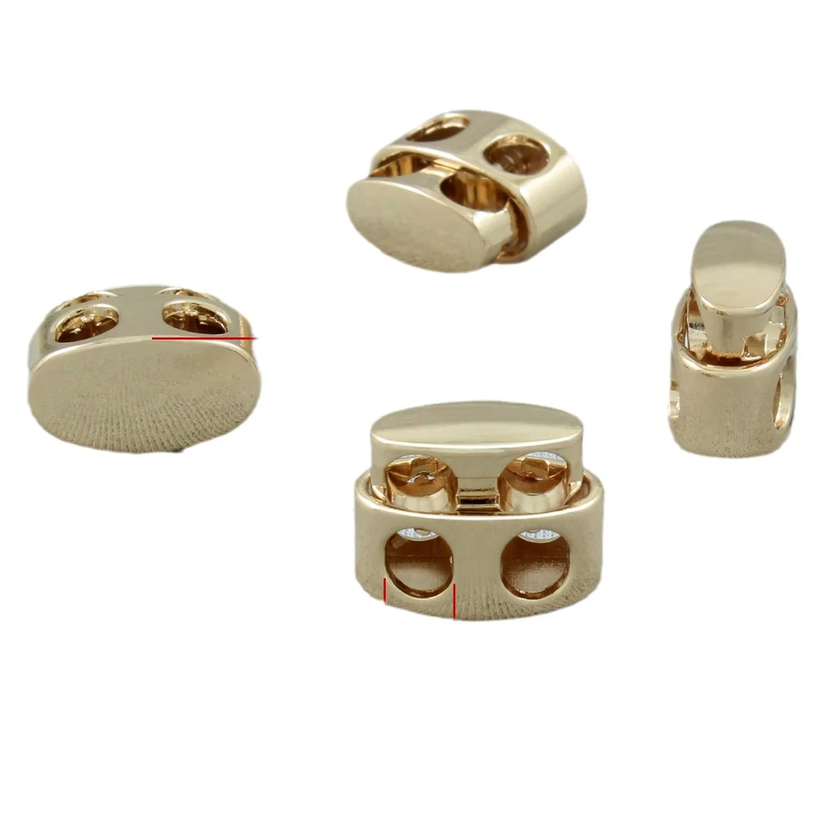 custom Garment accessories toggle cord adjuster stopper elastic cord stopper metal stopper drawstring cord locks for swimwear