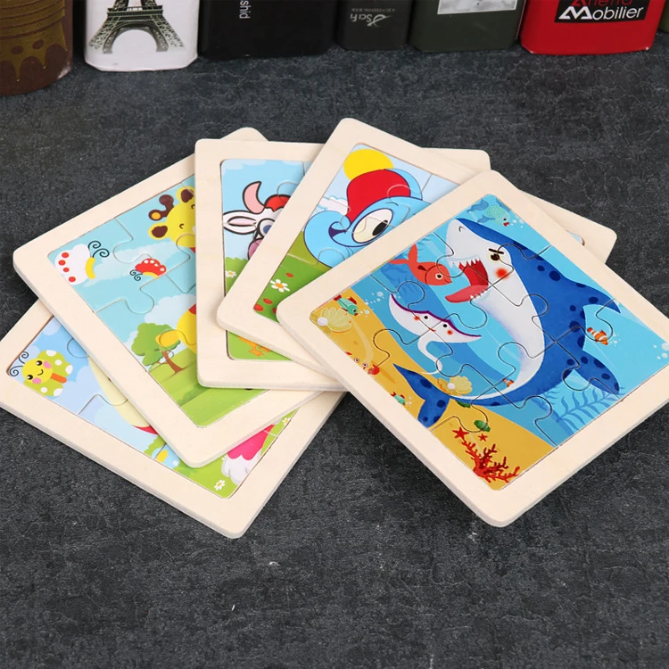 40 Kinds Montessori 9pcs jigsaw puzzles wooden 3D DIY puzzle game early educational toys for kids