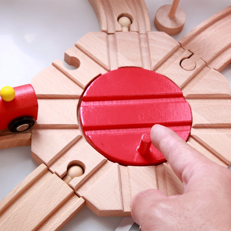 120pcs Beech wood children educational toy car wooden small train track