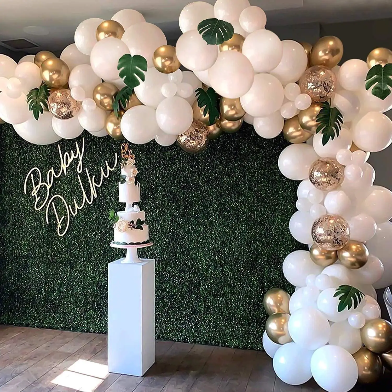 Wedding Birthday Party decoration White and Gold Balloons Arch Kit Party Garland Kit Balloon set decoration supplies
