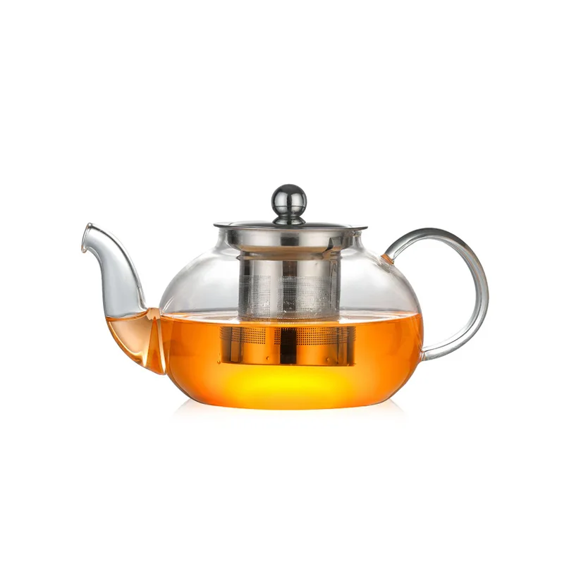 Glass Teapot with Stainless Steel Infuser & Lid Borosilicate Glass Tea Pot Stovetop Safe Blooming & Loose Leaf Teapots 27 Oz