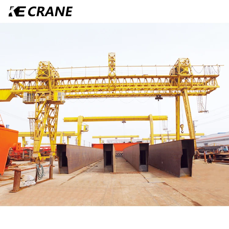 50 Ton Trolley Double Beam Gantry Crane Double Structure Girder Gantry Crane With Winch