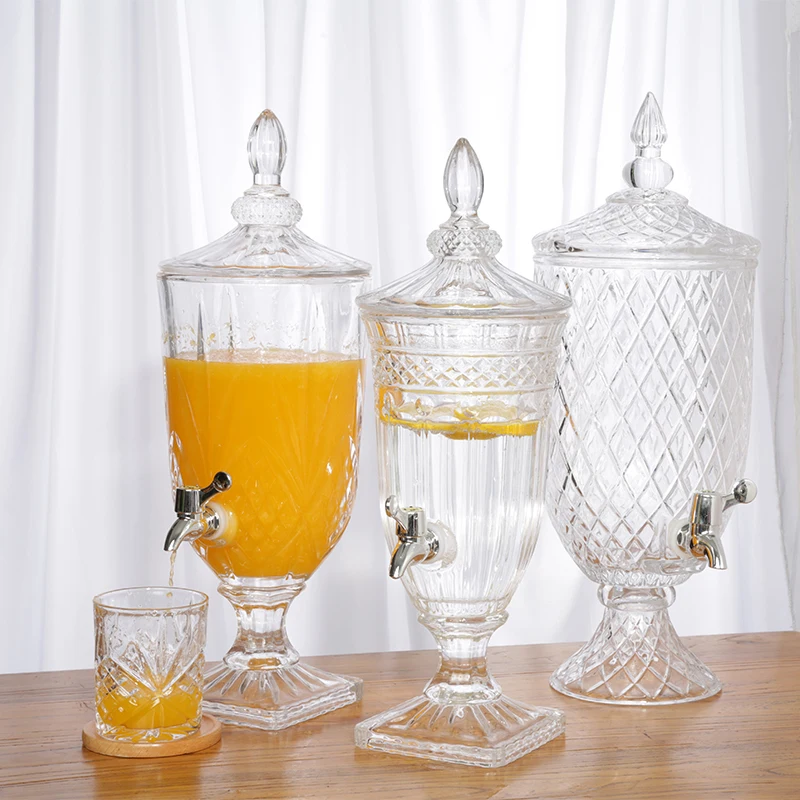 
Wholesale Customized Multiple styles available Restaurant 4.5L Glass Beverage DispenserJar With Tap 