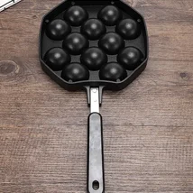 12 Holes Household Kitchen Non-stick Coating Cast Aluminium Takoyaki Maker Mold