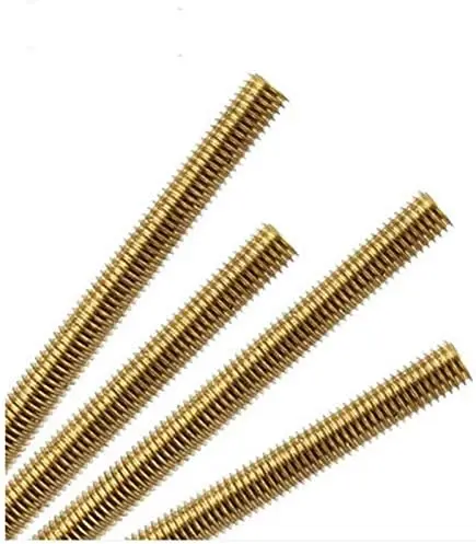 Custom Size Copper Screw High Strength Brass Thread Stud Full Threaded Rod