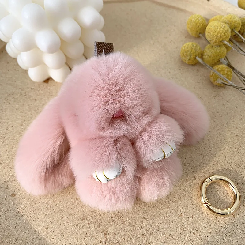 Брелок из меха кролика 15 см