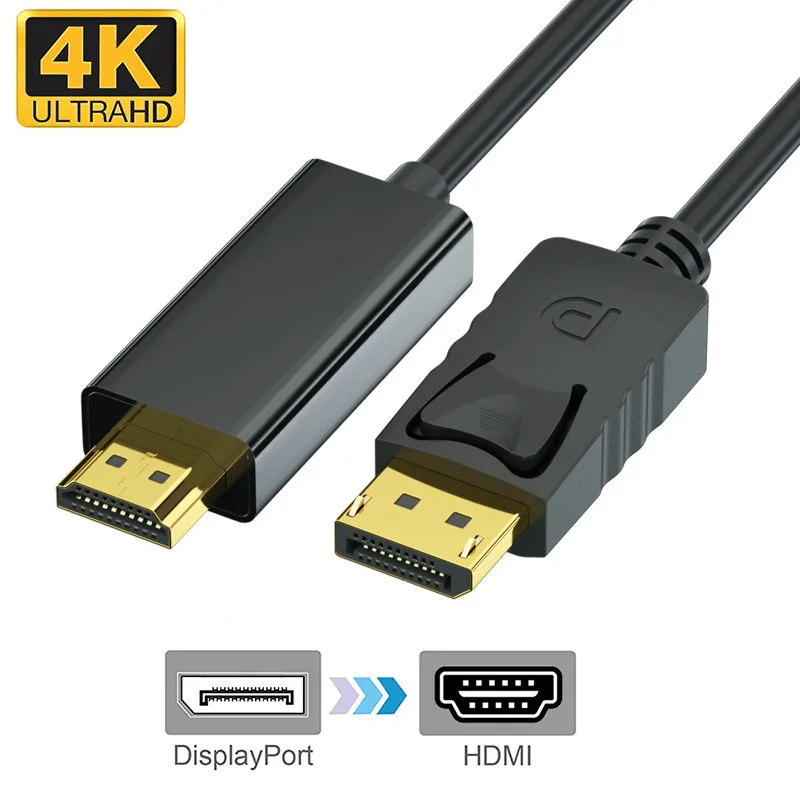 Индивидуальный 4K 30 Гц 1,8 м высококачественный порт дисплея DP в HDMI адаптер конвертер кабель DP в HDMI штекер Штекер кабель поддержка ПК (62265600252)