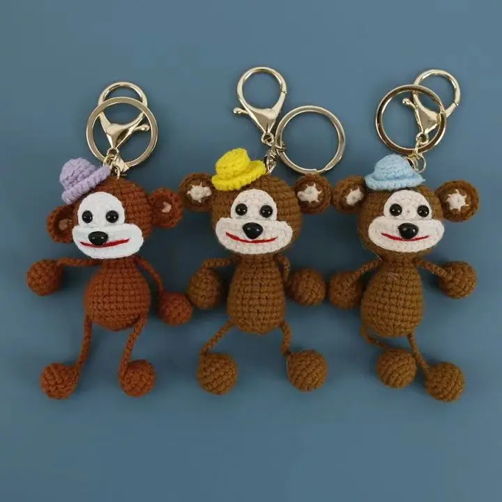 2024 new crochet cotton monkey keyring