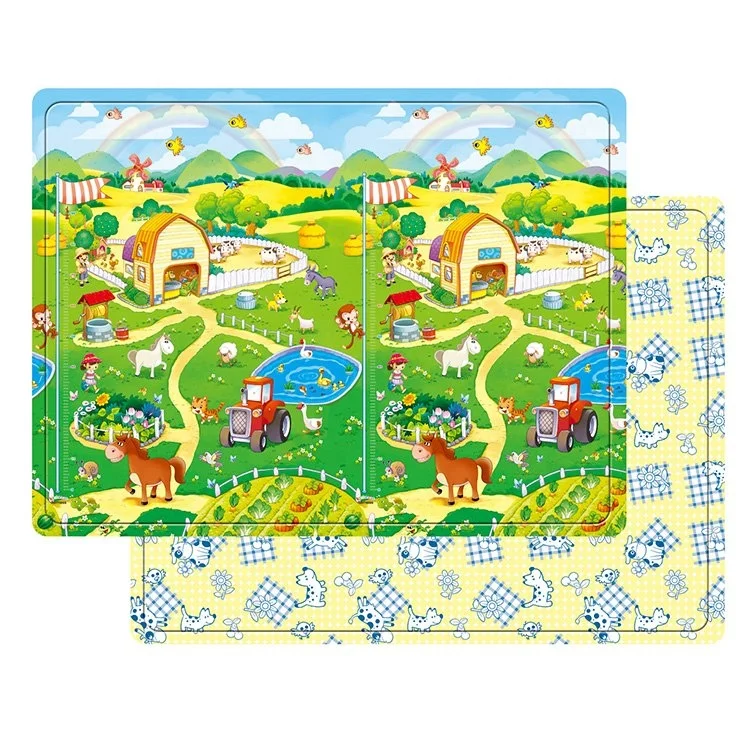 Hot Sale Double Sided Play Mat Eco-friendly PU Roll Play Mat for Baby