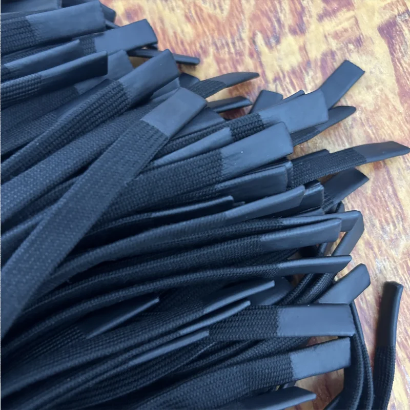 Wholesale Polyester Black color coated silicone dipped end rubber tips pants drawcord for garments