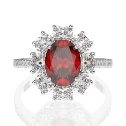 Drop Shipping 925 silver sterling jewelry custom pave ring ruby diamond ring