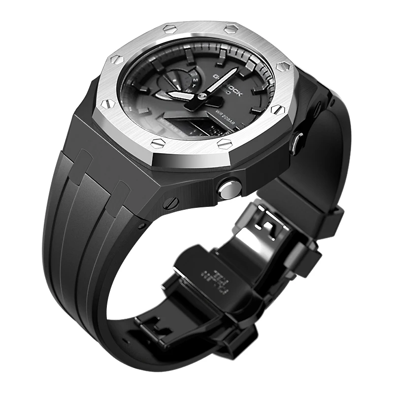 Новинка! Мужские часы наручные в корпусе из нержавеющей стали 316L с металлическим ремешком IP ga2110, модифицированные детали 4-го поколения GA2100