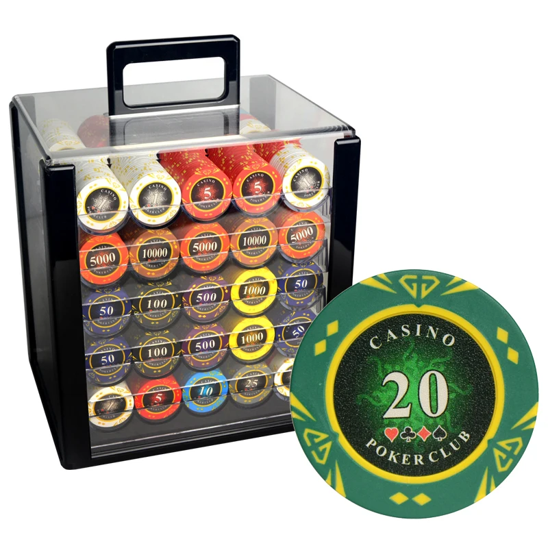 1000, Стандартные заводские дешевые покерные чипы, Жетоны для казино 14 г, АБС-пластик, встроенный металл, набор покерных чипов Техасского холдема
