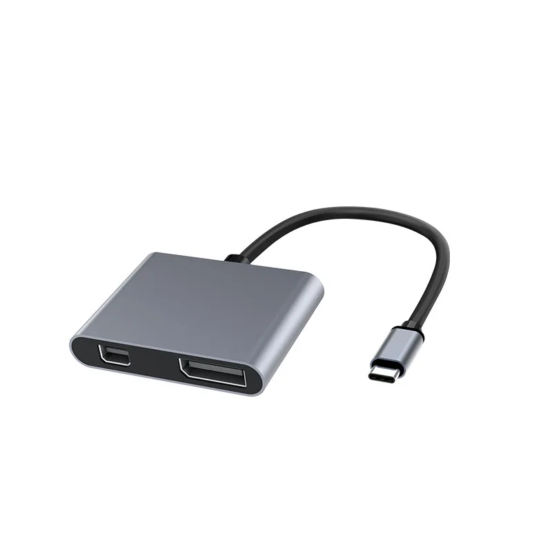2 IN 1 USB C Hub Type C To 4K*2K Displayport /MINI DP Adapter Type-c 3.0 Docking Station For MacBook