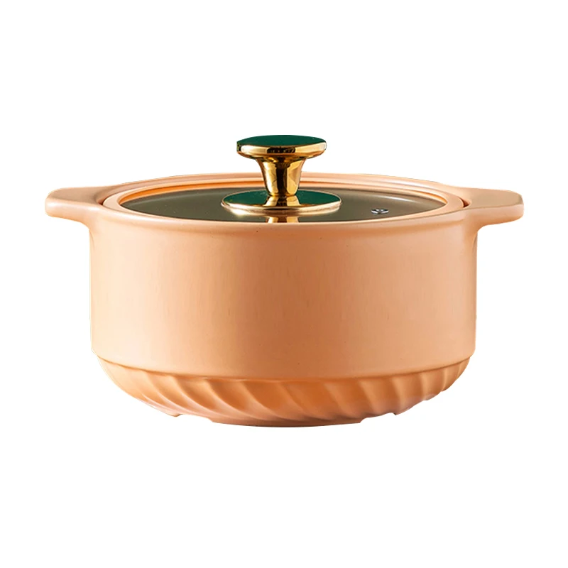 28cm 2L High Quality Double Handle Candy Color Kitchen Tools Cooking Pots Cooking Casseroles with Visible Lid