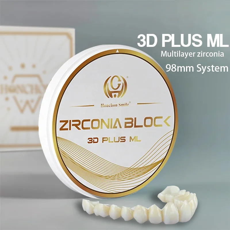 3D PLUS 98X14MM A1 Dental Lab Cad Cam Materials Zirconia Blocks 3d plus Multilayer Pre Shaded Zirconia Dental Block
