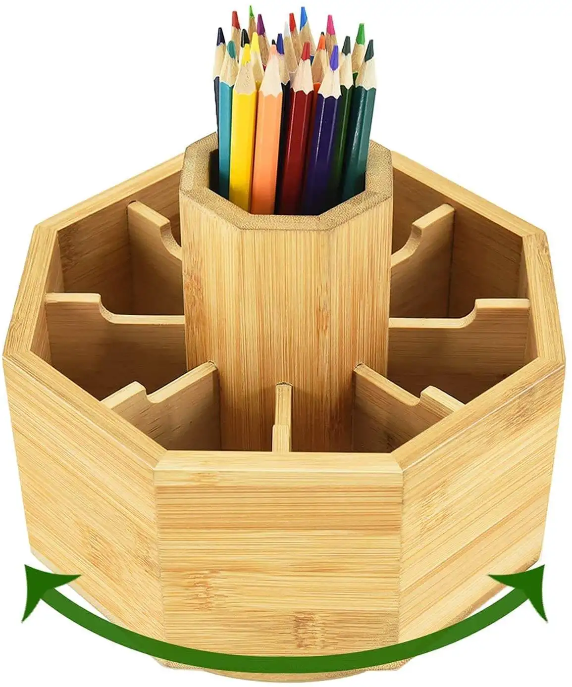 Wholesale Multi Purpose Art Supply Desk Organizer 360 Degree Rotating Pen Holder with 9 Compartments