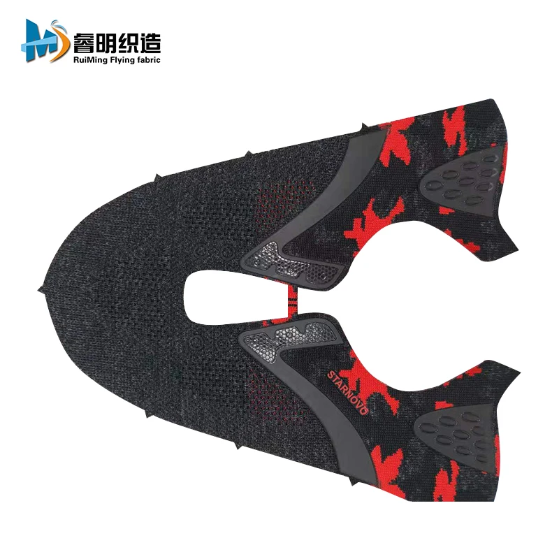 Factory customizable fly woven upper capelladas de zapatillas 3d elastic band processed sport fly knit upper