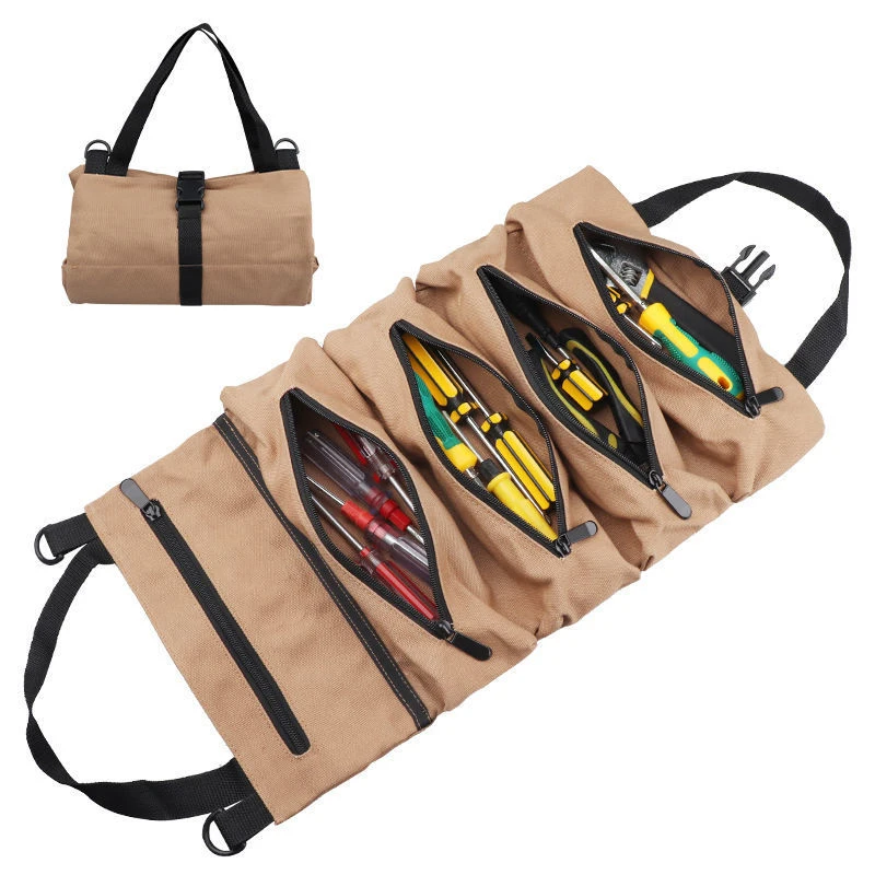 High Quality Multi-Function Outdoor Roll-Up Tool Bag with Heavy Duty Canvas Tool Bag Veto Tools Bucket Bag