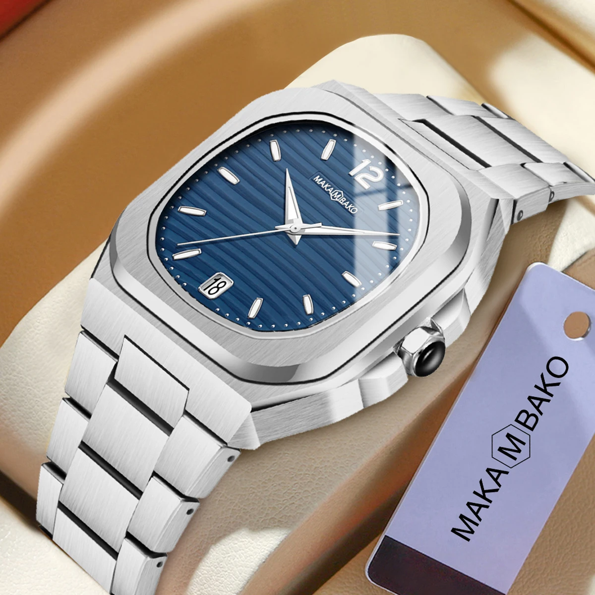Hannah Martin Factory Personalized Square Case Quartz Watch Wholesale Luxury Luminous Waterproof Japan Movement Sport Men Watch