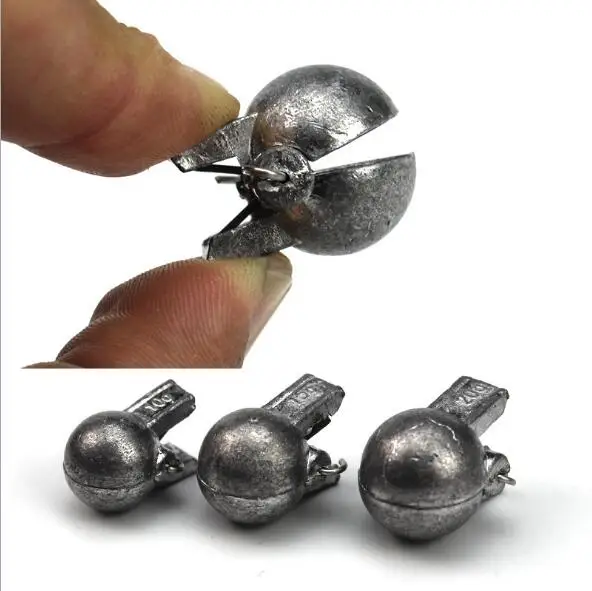 WeiHe Opening Mouth Round Split Shot Fishing Lead Fall Sinker Additional Weight Line Sinkers Hook Connector Fishing Tackle