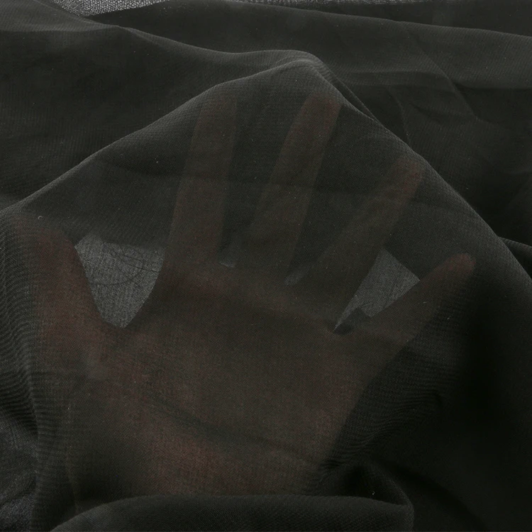 Muslim islamic arab polyester 30D wool chiffon formal black abaya hijab niqab burqa fabric