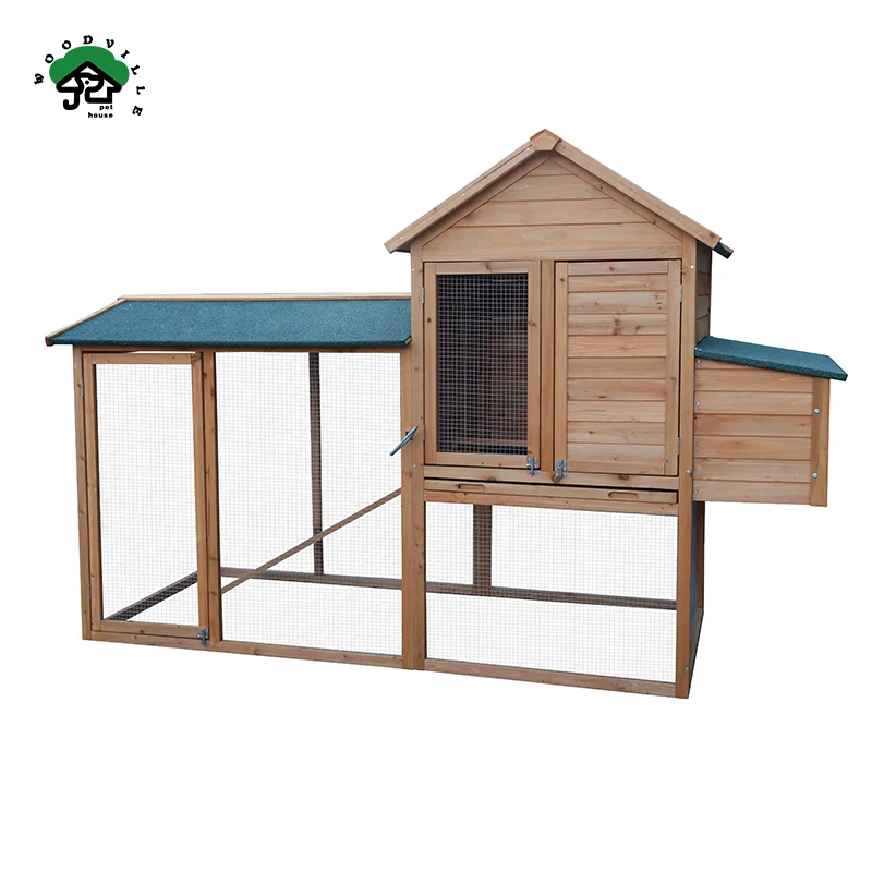 Chicken Coop with Run Outdoor Hen House Mobile Chicken Coop with Nesting Box, Outdoor Hen House Poultry Cage with Casters