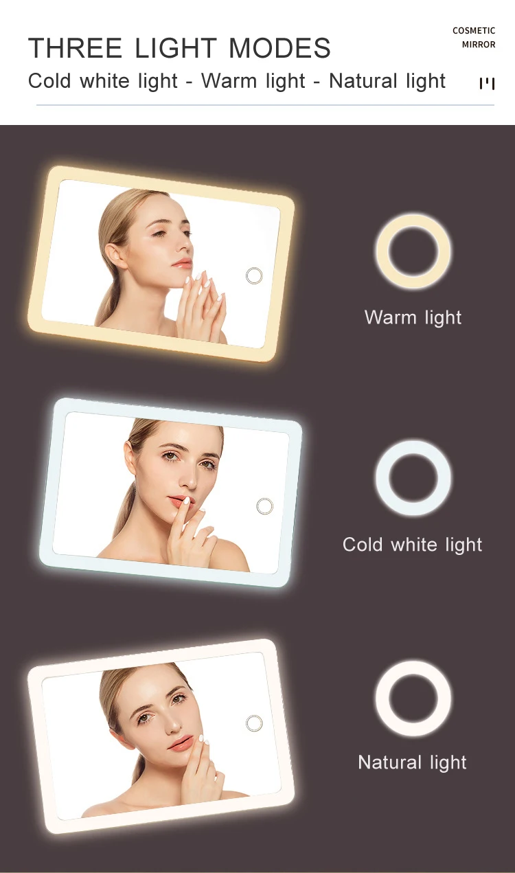 Car Interior Mirror Portable Led Car Makeup Mirror Auto Visor Cosmetic Car Makeup Mirror With Led Lights