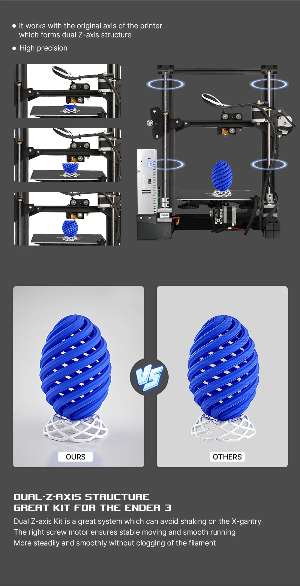 Biqu NS0175 Ender-3 Upgrade Dual Z Kit 3d Printer Part Accessories Linear Rail Ender 3 Dual Z Ender 3 v2 Dual Z Axis