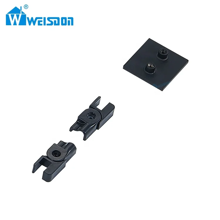 Factory Direct Frameless Sliding Corner Handle Rail System Screw Roller Black Full Set Shower Room Hardware Without Glass